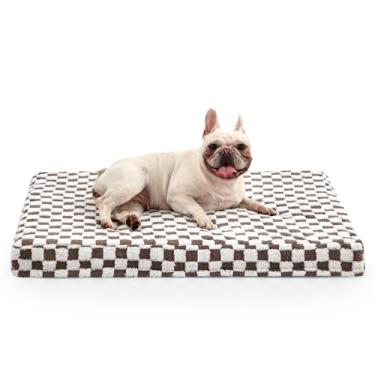 Imagem de JOEJOY Cama de cachorro para cães médios, grande cama ortopédica para cães com capa lavável removível, linda cama moderna de espuma de espuma para ovos e memória, 76 x 50 cm, Cofffee