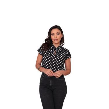 Imagem de Blusa feminina moda plus size de bolinha casual sku:BP108 - R.S MODAS,