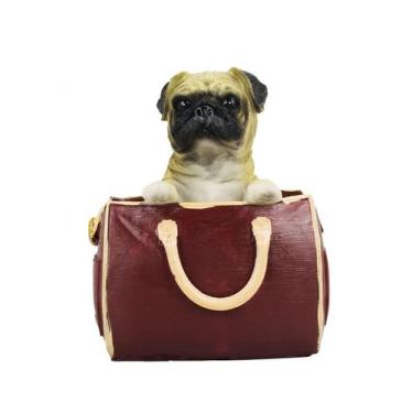 Imagem de Enfeite Decorativo Cachorro ou Gato Na Bolsa 11.5cm Resina Animais - t