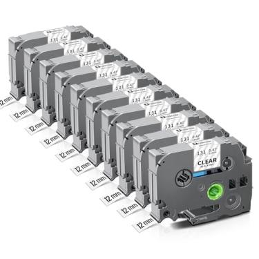 Imagem de Unismar Fita de etiqueta TZe preta em transparente de 1/5.1 cm compatível com Brother TZe-131 TZe131 TZ 12 mm 0,47 fita laminada transparente para Ptouch PTD220 PTD200 PTD210 PTD400AD PTH100