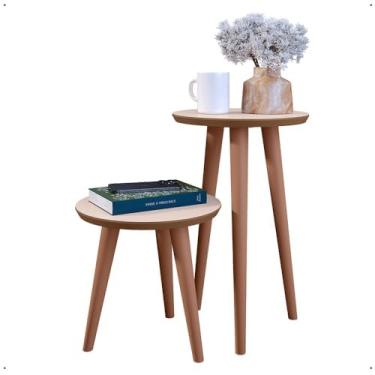 Imagem de Mesas Lateral Mesinha Sala Quarto Industrial Pés Ferro Apoio e Lateral(Mesinha Pé Palito-Off White)