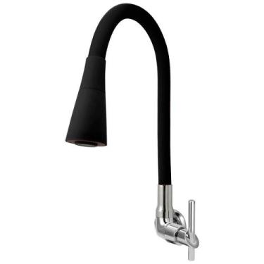Imagem de Torneira Gourmet Cozinha Flexível Cone 2 Jatos Preto Parede C61 - Casa