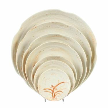 Imagem de A-to-Z Supply Tigela 1903GD, 85 g, 8 cm de diâmetro x 2,5 cm de altura, redonda, plana, resistente à quebra, pode ser lavada na lava-louças, sem BPA, melamina, orquídea dourada, NSF, pacote com 12