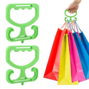 Imagem de QWLWBU Pacote com 2 porta-sacolas de supermercado, suporte de sacola de compras resistente, alça de suporte de sacola de compras com capacidade para até 45 kg, aderência confortável para carregar