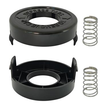 Imagem de 682378-02 RS-136 Tampa de carretel de substituição para aparador de cordas Black Decker ST1000 ST4000 ST4500 GE600 CST800 ST6800, carretel aparador 682378-02 com peças de mola (pacote com 2)