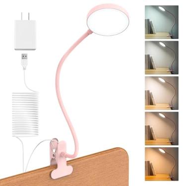 Imagem de LiFMIRA Luminária De Mesa Com Clipe Para Cabeceira De Cama, 8 W, 66 Leds, Luz De Leitura Para Cama, 5 Cores, 10 Níveis De Escurecimento, Luminária De Leitura De Metal Para Cuidados Com Os Olhos, Lum
