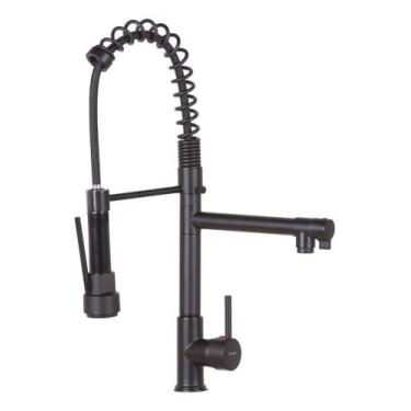 Imagem de Torneira Cozinha Gourmet Monocomando Black Preto Fosco 50 Cm - Zaganza