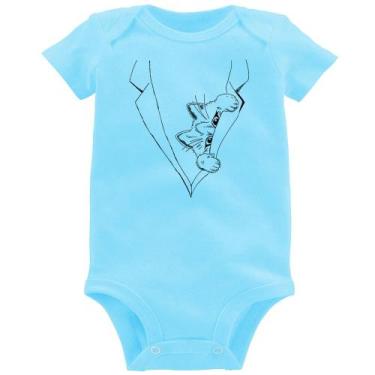 Imagem de Body Bebê Gato no terno - Foca na Moda, Azul bebê, GG
