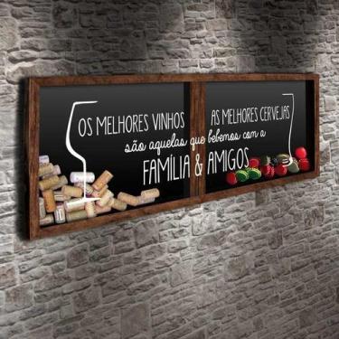 Imagem de Porta Rolhas e Tampinhas Panorâmico - Colecionamos momentos - Quadro N