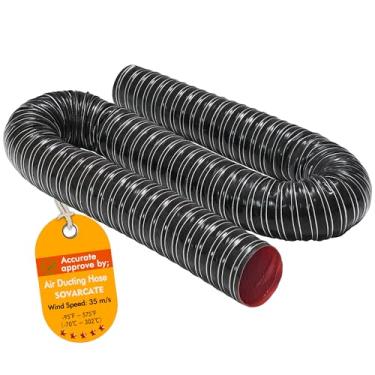 Imagem de Aquecedor de duto de ar de silicone tubo de mangueira de resistência flexível para equipamentos industriais, mangueiras de duto industrial preto 2 pol (51 mm), 3,3 pés (1 m)