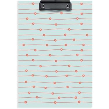 Imagem de Prancheta de Duratex, Ofício, Linha Flores, com Prendedor de Metal, Embalagem com 06 Unidades, Stalo