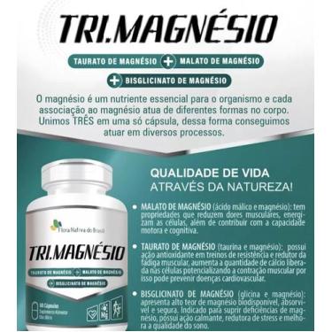 Imagem de Suplemento Alimentar Tri Magnésio 500mg 60 cápsulas Flora Nativa