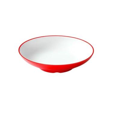 Imagem de Prato de imitação de porcelana minimalista, prato de sopa refogado para restaurante de hotel - P0501-8-vermelho e branco