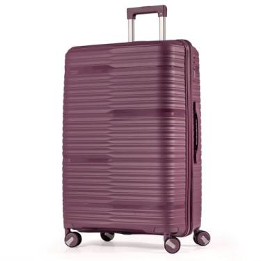 Imagem de Mala De Viagem Grande 32Kg Para Despachar Rodas 360 Giratória De Material Polipropileno Fibra Rígida Leve Tamanho G Resistente Lisa (ROXO, GRANDE)
