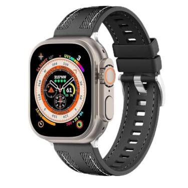 Imagem de FAGWIG Pulseira esportiva trançada de nylon de silicone compatível com Apple Watch séries 10, 9, 8, 7, 6, 5, 4, 3, 2 e 1, Ultra, 2 mulheres, para Apple Watch de 49 mm, 46 mm, 45 mm, 44 mm, 42 mm, 41