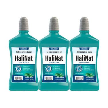 Imagem de Kit 3 und Halinat Antisseptico Bucal Cool Mint 500 ml