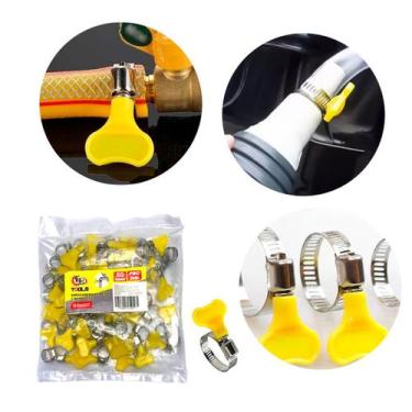Imagem de Abraçadeira de Metal com Fecho Borboleta 10-16mm  Kit 50 Unidades - FB