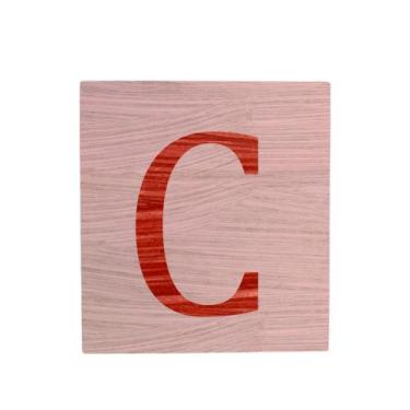 Imagem de Cubo Rosa Bebê Letra Vermelho Festa Chá de Bebê Decoração 8x8x8 Cm Mdf