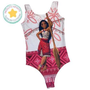 Imagem de Body Collant  Infantil Branco com Rosa Estampa Moana - Magic Sky, Rosa