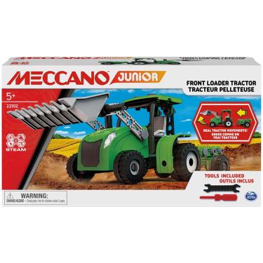 Imagem de Kit de construção de modelos de brinquedo Meccano Junior Front Loader Tractor