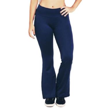 Imagem de Calça Flare Feminina Boca De Sino Bailarina Cintura Alta - wolfox, Azu
