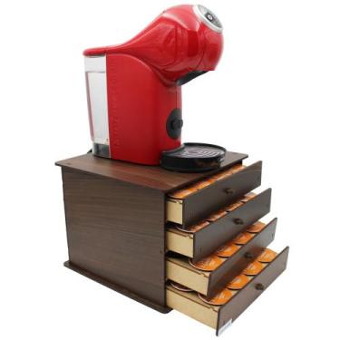 Imagem de Cômoda Porta Máquina Cápsulas Café Dolce Gusto 4 Gavetas MDF Organizad