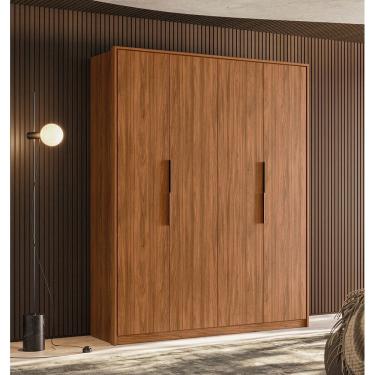 Imagem de Guarda Roupa Attore 4 Portas 190m com Cabideiro - Nogueira Touch Demóbile 