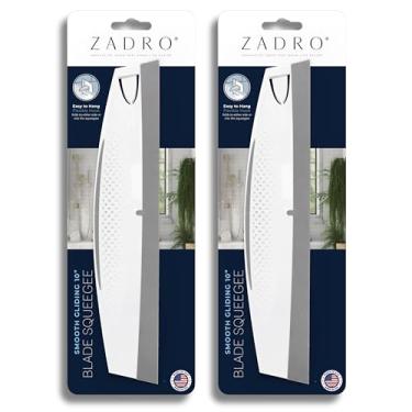 Imagem de Zadro Rodo de silicone com gancho de pendurar, lâmina de água para limpar bancadas de cozinha, pia, banheiro, chuveiro, espelhos, vidro, janelas, limpador, raspador, lâmina d'água (2, branco/cinza)