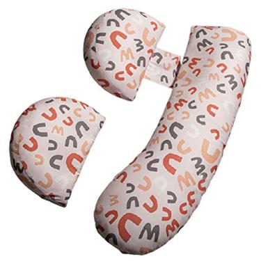 Imagem de MINJING Travesseiro de gravidez, almofadas de maternidade ajustáveis para dormir, travesseiro de corpo para costas presentes de gravidez para mães de primeira viagem