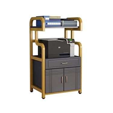 Imagem de HAGNZHE Suporte de impressora de escritório rack de armazenamento doméstico multifuncional organizador de chão prateleira de armazenamento com rodas para scanner, arquivos, papelaria, mesa impressora