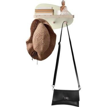 Imagem de Prateleira Cabideiro Para Hall de Entrada Orgânica Coleção Cottagecore - 20x30x11,5cm Cor:AMARELO BAUNILHA;Tamanho:20X30