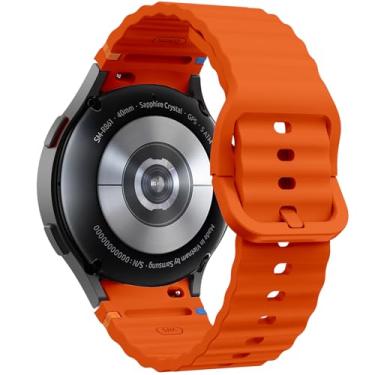 Imagem de DEALELE Pulseiras de substituição compatíveis com Samsung Galaxy Watch 7/6 / 5/4 de 40 mm / 44 mm / FE / 6 Classic / 5 Pro/4 Classic, pulseira de silicone sem lacunas de 20 mm para mulheres e homens