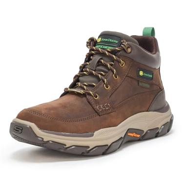 Imagem de Skechers Bota masculina John Deere: Respected-Landin impermeável cano médio de couro com cadarço, Cacau, 42