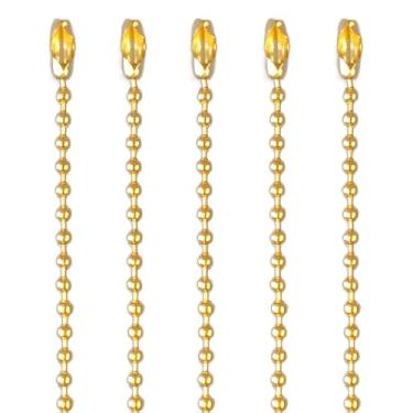 Imagem de CleverDelights Colares de corrente de bola de ouro de 2,4 mm - pacote com 100 - 61 cm de comprimento - joias artesanais fortes correntes de ferro, 24 Inch, Ferro, Sem Pedra Preciosa