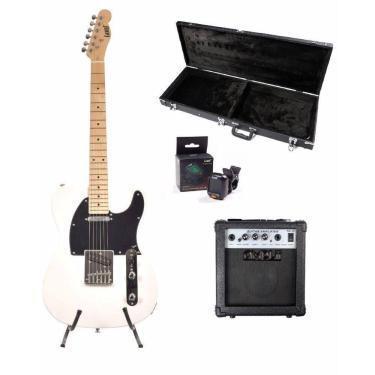 Imagem de Kit Guitarra Land Telecaster L-T1 Wh/E  Cubo  Acessórios 03