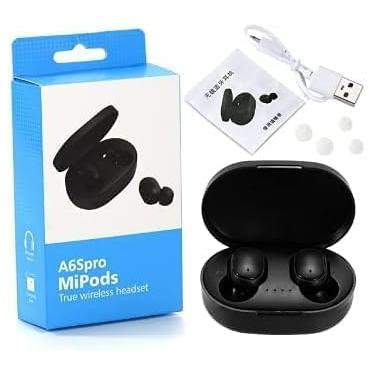 Imagem de (TM-ELT-FDA6S) Fones de Ouvido Mipods Intra-Auriculares sem Fio A6S Pretos