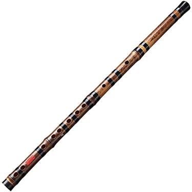Imagem de Flauta de bambu preta profissional tocando instrumento musical adulto chinês Dizi flauta transversal (cor: E)