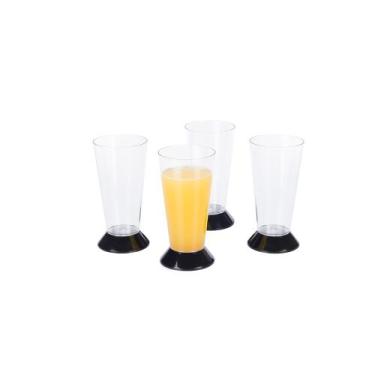 Imagem de Kit 4 Copos Tulipas Taças Acrilico Base Preto 400ml Moda do Chef