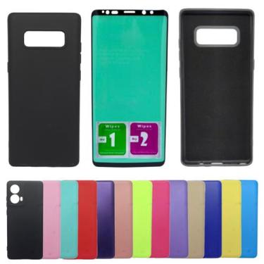 Imagem de Kit Capa Aveludada Para Galaxy Note 8 + Pelicula Ceramica - Mustangsho