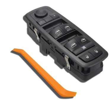 Imagem de AITKEN Conjunto de interruptor de janela master power lado do motorista com bisel preto, interruptor de ajuste do espelho retrovisor elétrico, controle de trava de porta de janela para Jeep Cherokee