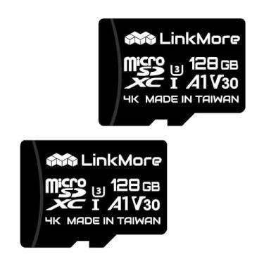 Imagem de LinkMore Pacote com 2 cartões micro SD de 128 GB, XV13 Agon Lite, A1, UHS-I, U3, V30, Classe 10, velocidade de leitura de até 100 MB/s adaptador SD incluído