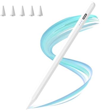 Imagem de CC Store Caneta Stylus Para Ipad Com Rejeição De Palma,Sensível À Inclinação,Compatível Com Apple Ipad 9/8/7/6 Geração, Ipad Air 5/4/3 Geração, Ipad Pro (11/12.9),Interruptor De Botão 5+1 Pontas