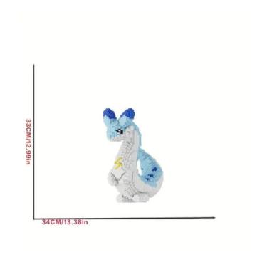 Imagem de Blocos de Montar Dragão Azul 3D - 4210 Peças, Brinquedo Criativo e Mod