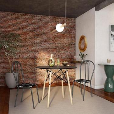 Imagem de Conjunto com 4 Cadeiras Formosa Floral e Preto - Mobly