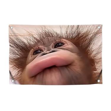 Imagem de Imagem engraçada de bandeira de 9,5 x 1,5 m com quatro argolas de latão - Tapeçaria de bandeira engraçada de um lado para quarto - Pôster para dormitório universitário meninos e meninas - Banner meme