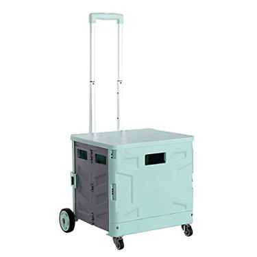 Imagem de Carrinho de bota dobrável com rodas carrinho prático dobrável, altura ajustável, caixa de armazenamento de viagem de carro (cor: Estilo2, Tamanho: 70L) (Estilo2 70L) (Estilo2 70L)