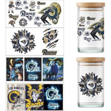 Imagem de Envelopes de copo de 4 folhas de futebol americano UV Dtf para copos de vidro de 473 ml, adesivos de transferência à prova d'água Super Bowl para móveis de madeira, carro, artesanato, decoração