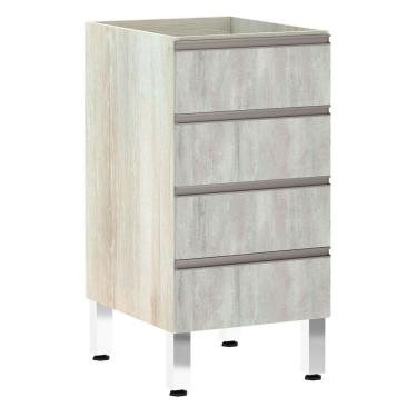 Imagem de Balcão Sem Tampo 40cm Luci Legno Crem e Concreto