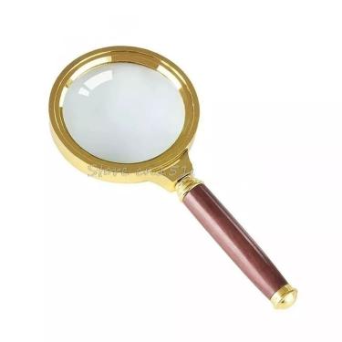 Imagem de Lupa Dourada 8X Zoom 80Mm Lente De Aumento Escritório Leitura Ourives