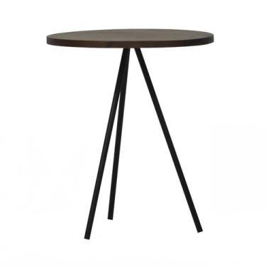 Imagem de Mesa Lateral Redonda Trilegal Ø420x530 - Decorise, Preto/Pinhão